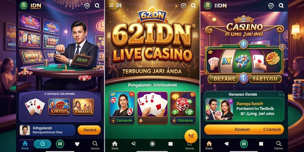 Screenshot 62IDN menampilkan permainan Live Casino yang mendebarkan.