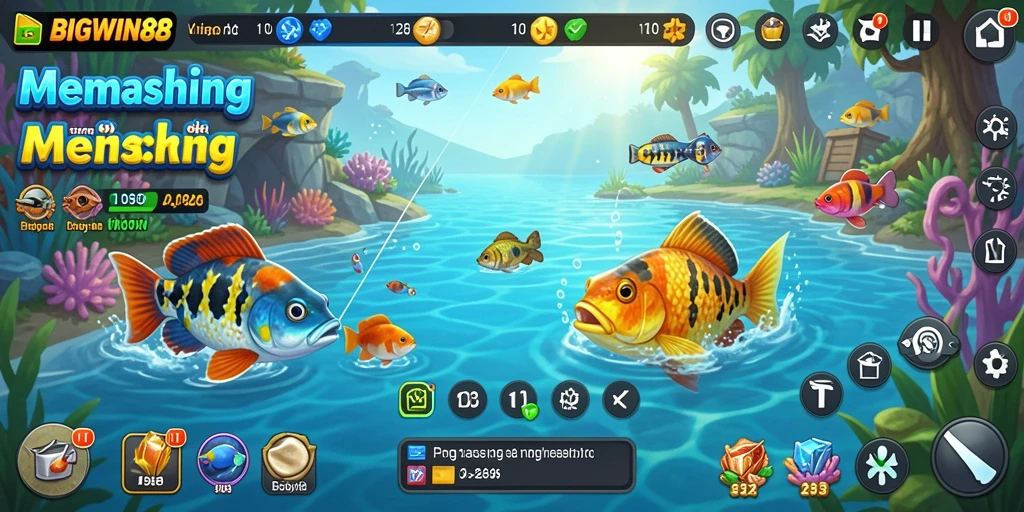 Tampilan permainan memancing yang mendebarkan di BIGWIN88.