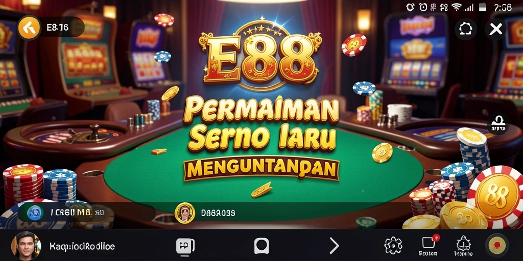 Tampilan menarik dari permainan kasino E88 yang mendebarkan.