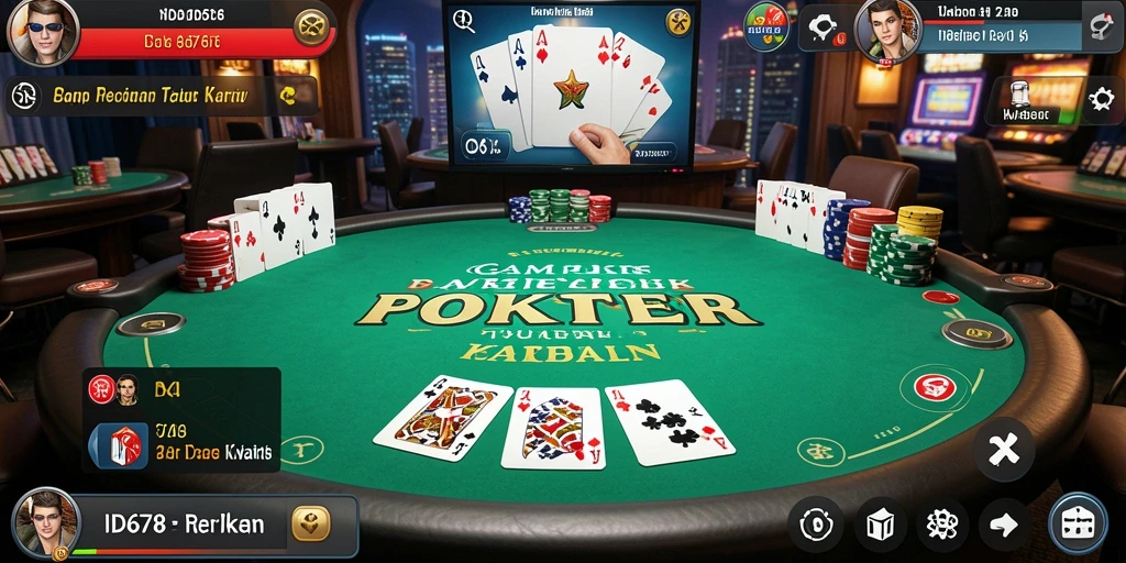 Tampilan menarik dari permainan poker di ID678.