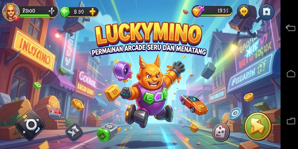 Tampilan gameplay seru dari LUCKYMINO dengan grafik yang menakjubkan.