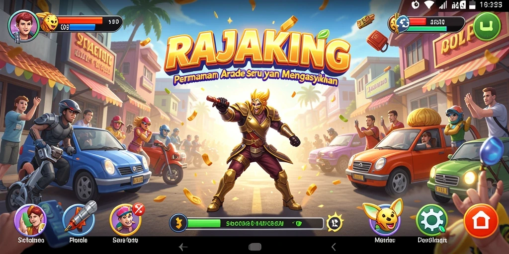 Tampilan gameplay seru dari RAJAKING yang penuh warna dan tantangan.
