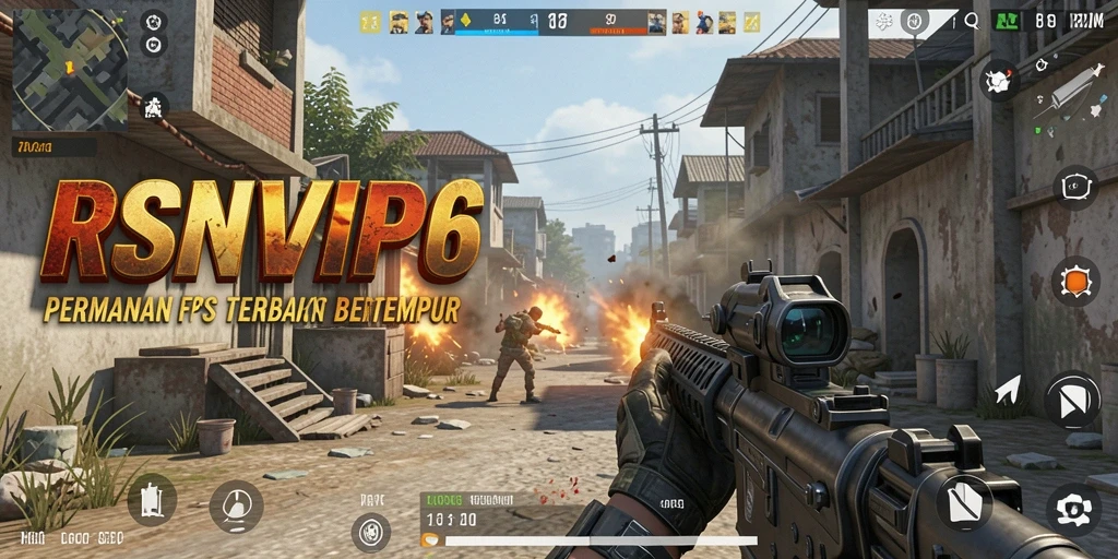 Gameplay RSNVIP6 menampilkan pertempuran FPS yang seru dan intens.