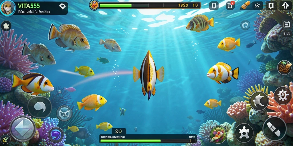 Tampilan menakjubkan dari gameplay Tembak Ikan di VITA555.